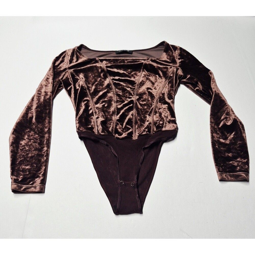 Vtg 90s Cosabella Crushed Velvet Corset Bodysuit Top Medium Made in Italy EUC